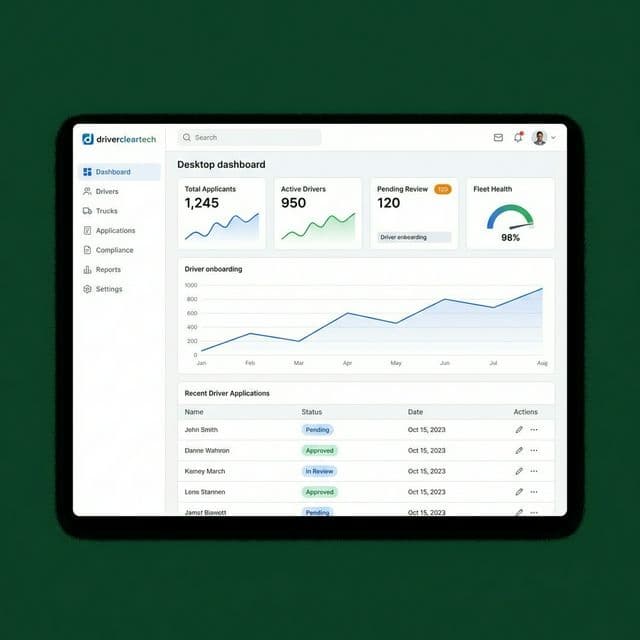 DriverClearTech Dashboard Interface